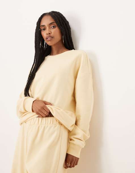 ASOS DESIGN oversized sweat co ord top in buttermilk - view 1