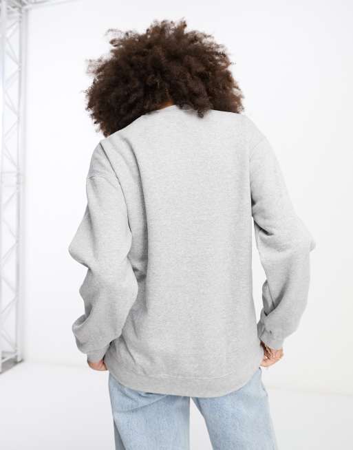 ASOS DESIGN oversized sweat with yale license graphic in grey marl