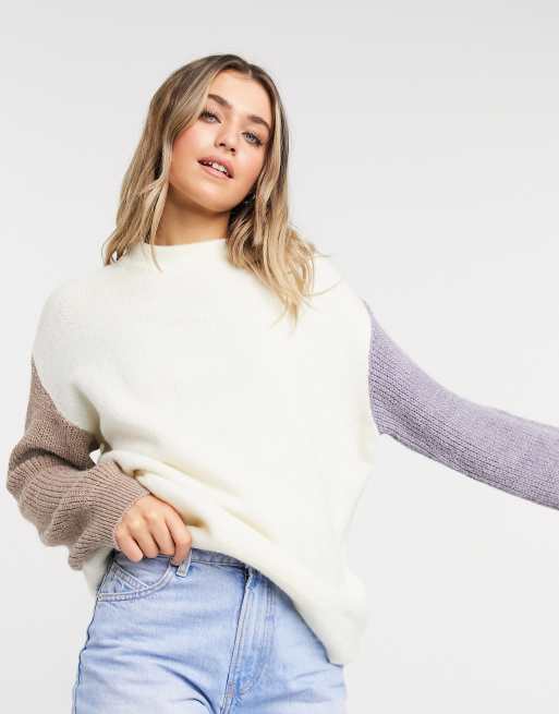 Color block oversized sweater discount