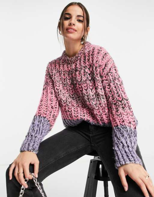 ASOS DESIGN oversized sweater in color block