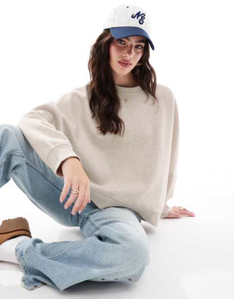 ASOS DESIGN - Oversized sweater met raglandetail in lichtbeige - view 1