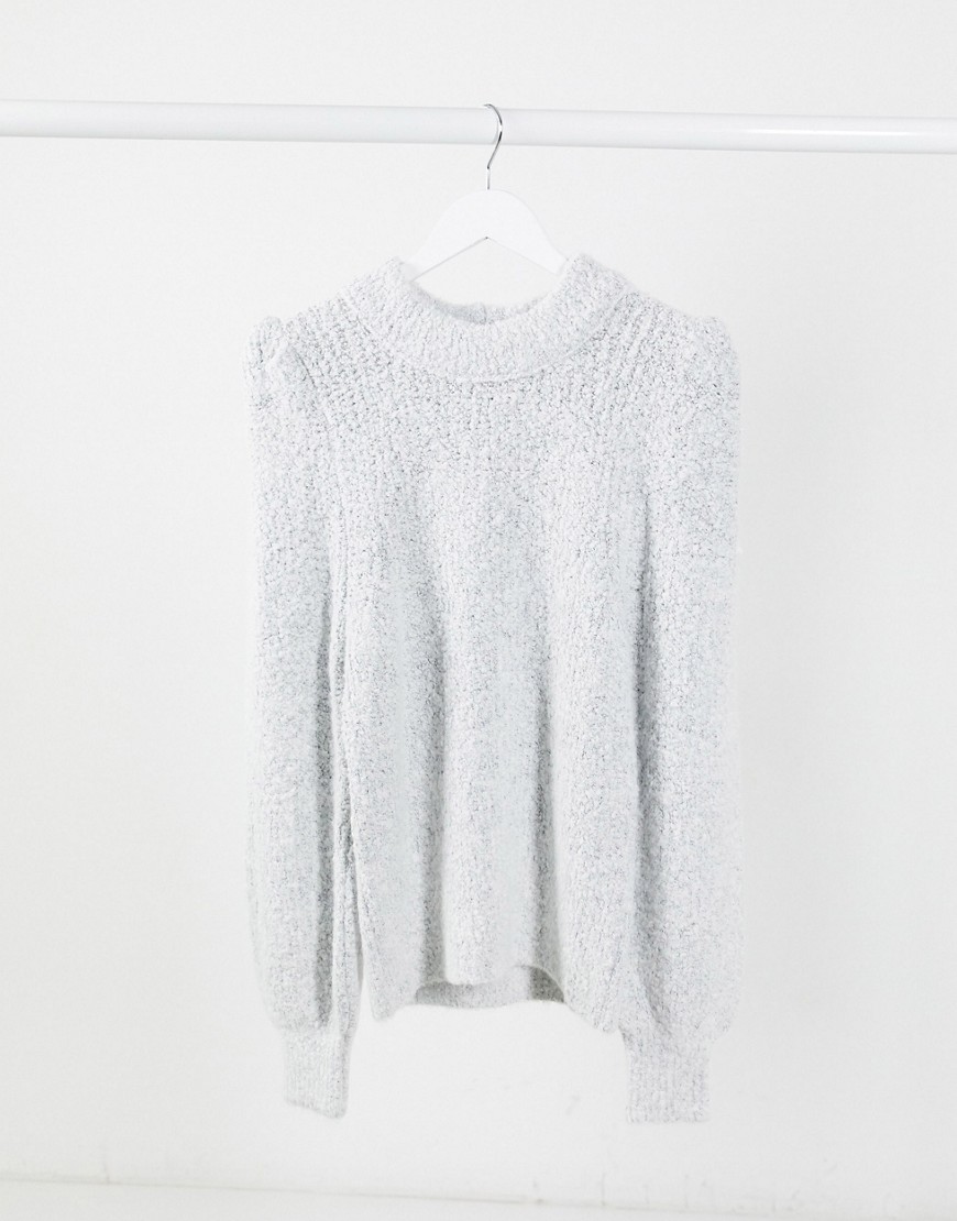 Asos Design Oversized Sweater With Bell Sleeves In Gray-grey