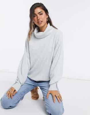 gray cowl neck sweater