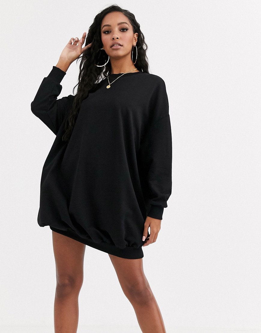 ASOS DESIGN - Oversized sweaterjurk in zwart