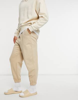 beige oversized joggers