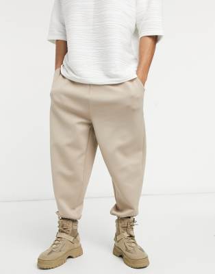 beige oversized joggers