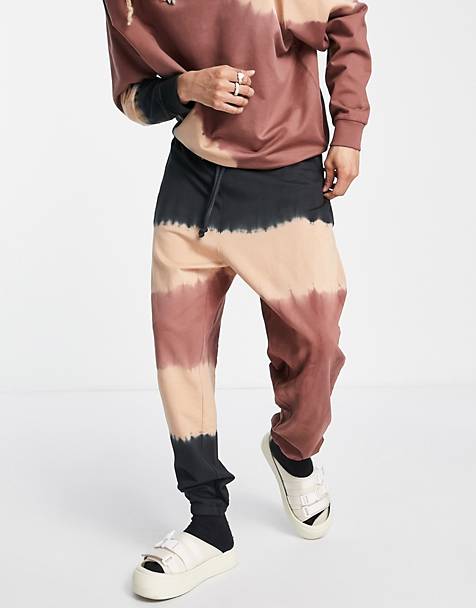 & Bademode Sportmode Lange Hosen ASOS Herren Sport Nace co-ord relaxed joggers in two tone with exposed seam detail 