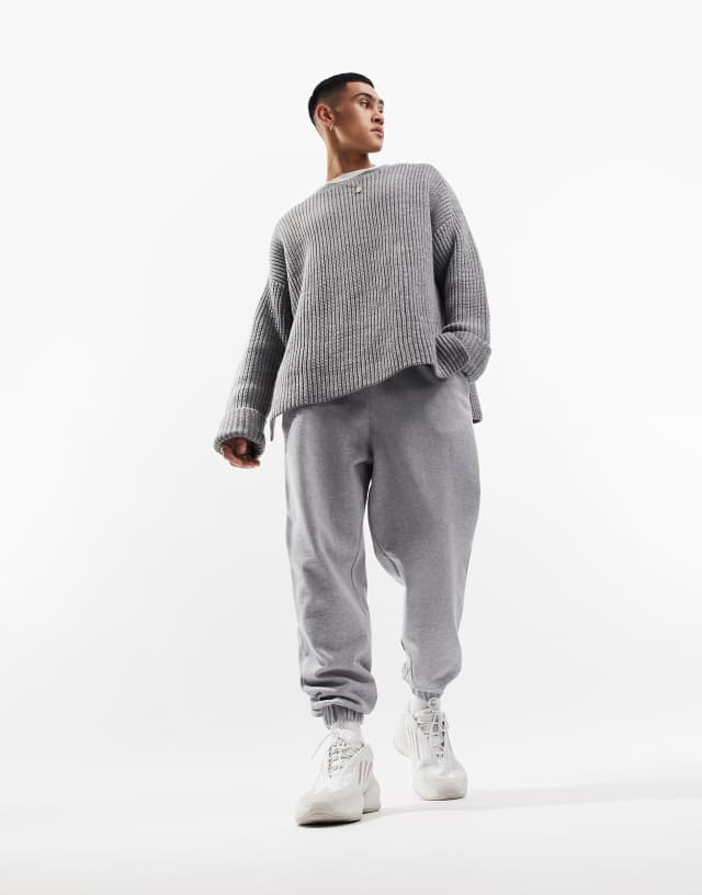 ASOS DESIGN oversized sweatpants in gray heather - GRAY