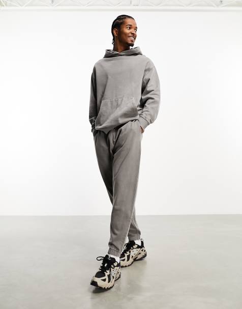 Ash Grey Wide Leg Oversized Sweatpants