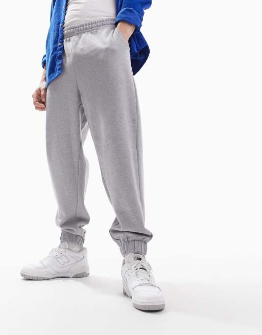 ASOS DESIGN oversized heavyweight sweatpants in gray heather