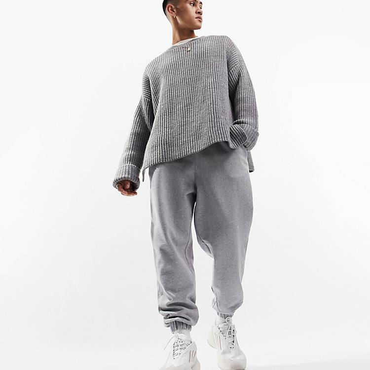 ASOS DESIGN oversized sweatpants in heather gray