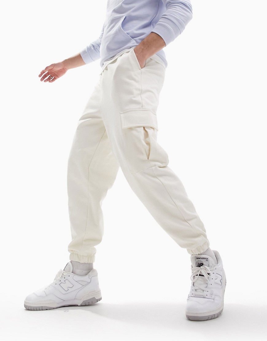 ASOS DESIGN oversized sweatpants in off-white
