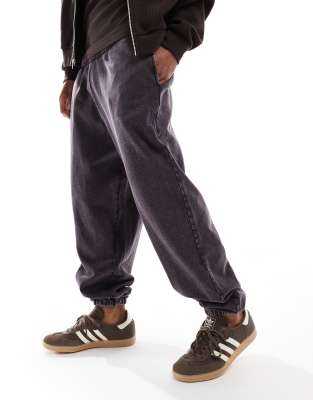 Asos Design Oversized Sweatpants In Washed Black