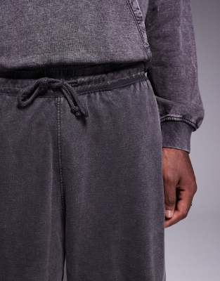 ASOS DESIGN oversized trackies in washed deep navy