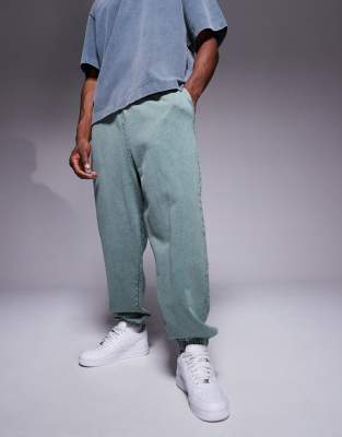 Hollister contrast seam super baggy jogger in green