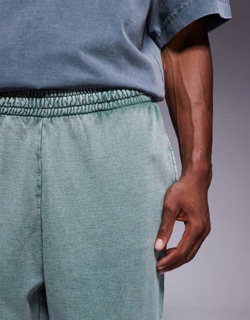 ASOS DESIGN oversized sweatpants in washed green - part of a set