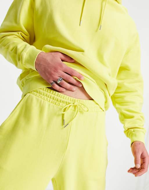 ASOS DESIGN oversized sweatpants in washed yellow - part of a set