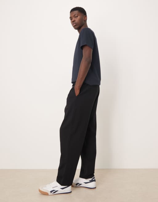 ASOS DESIGN oversized sweatpants with pin tuck detail in black, 3 of 5