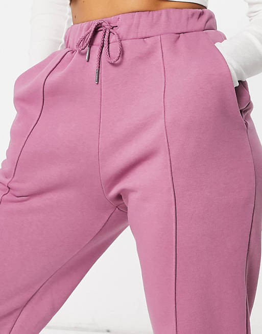 ASOS DESIGN oversized sweatpants with pintuck in berry