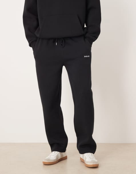 ASOS DESIGN oversized sweatpants with print in black - part of a set - view 1