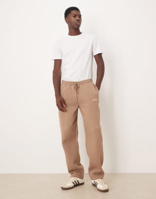 Asos Design Oversized Sweatpants With Print In Brown