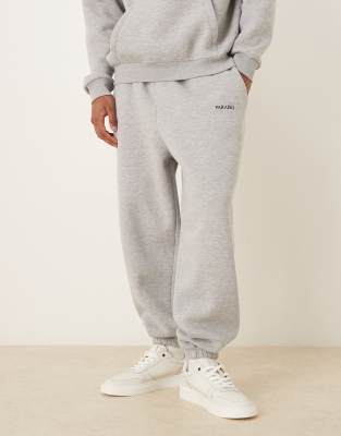 Asos Design Oversized Sweatpants With Print In Gray