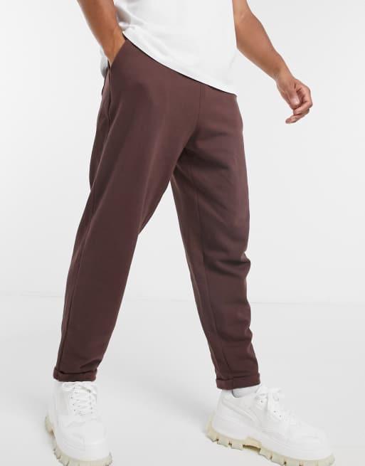 ASOS DESIGN oversized sweatpants in dark brown