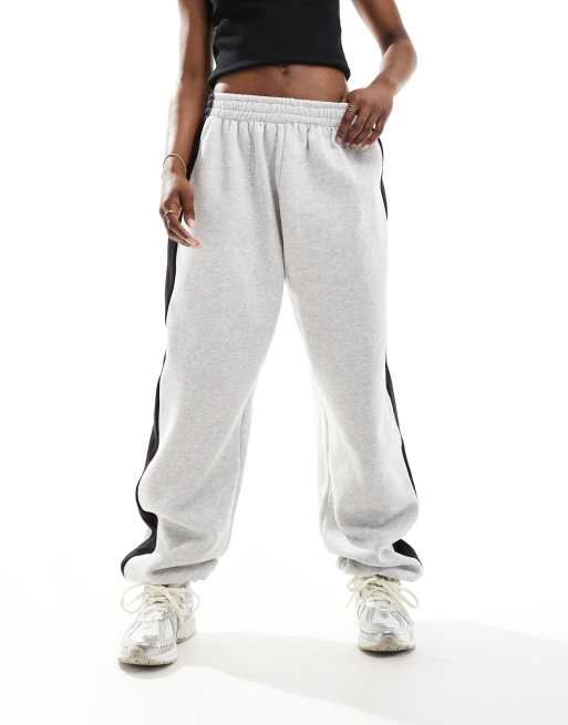 ASOS DESIGN oversized sweatpants with side stripe in gray ASOS