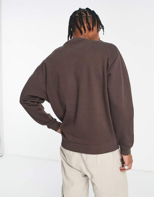 ASOS DESIGN super oversized sweatshirt in light brown