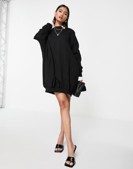 Oversized Sweatshirt Dress In Black