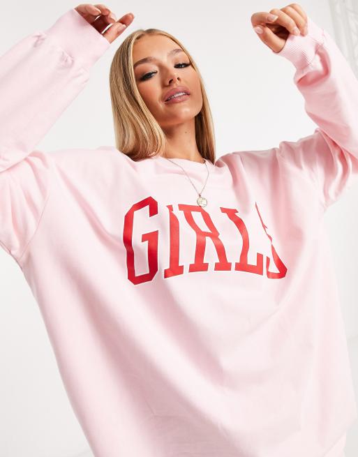 Red Sweatshirt Monogram Girls 