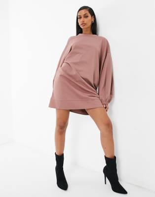 tan sweatshirt dress