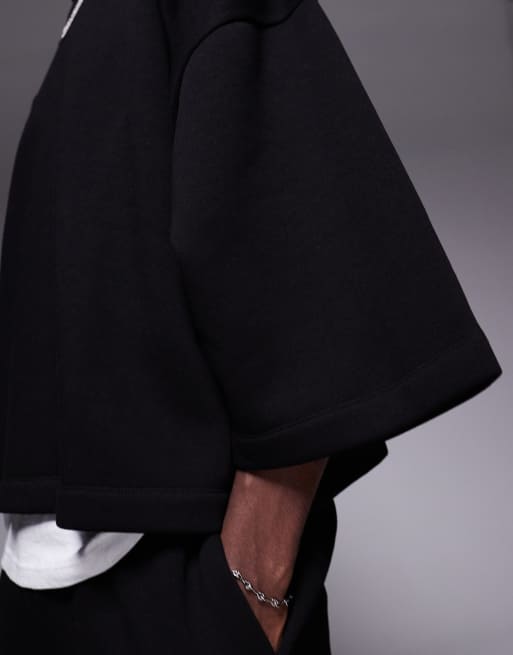 ASOS DESIGN oversized sweatshirt fabric T-shirt in black - part of a set