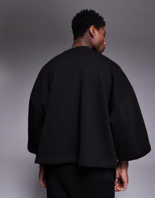 ASOS DESIGN oversized sweatshirt fabric T-shirt in black - part of a set