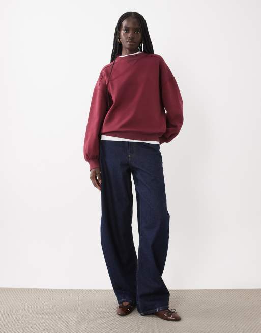 ASOS DESIGN oversized sweatshirt i bordeaux, 2 af 4