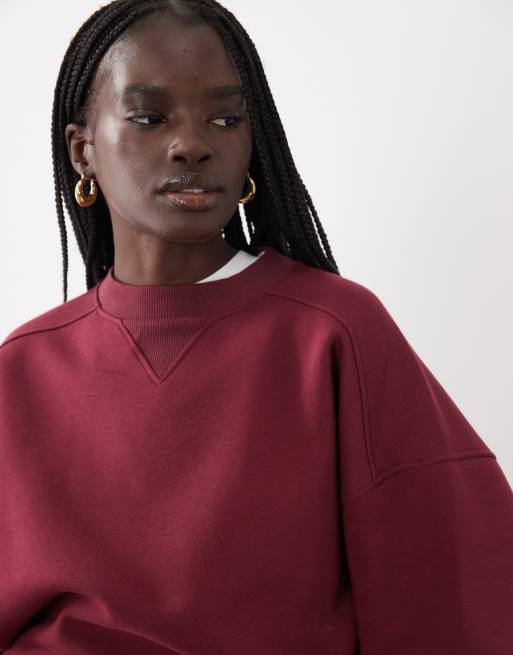 ASOS DESIGN oversized sweatshirt i bordeaux, 4 af 4
