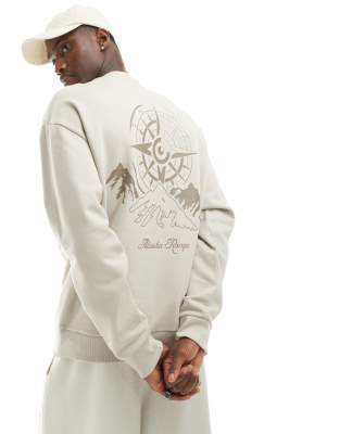 AM022161  BEIGE EMBROIDERY SWEATSHIRT