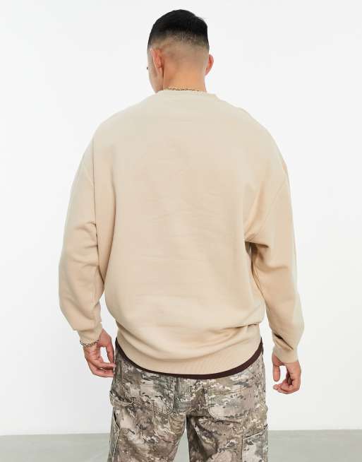 ASOS DESIGN oversized sweatshirt in beige | ASOS