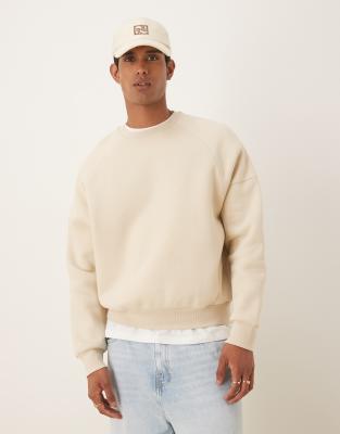Asos Design Oversized Sweatshirt In Neutral