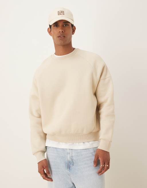 ASOS DESIGN oversized sweatshirt in beige