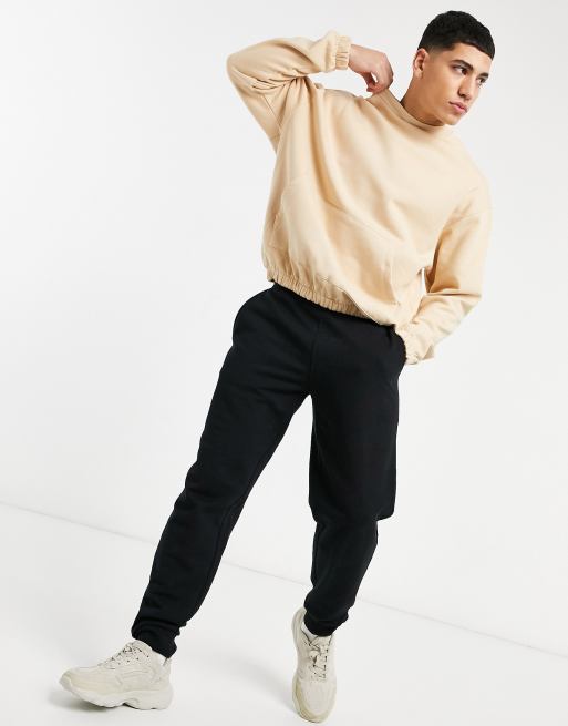 ASOS DESIGN oversized sweatshirt in beige | ASOS