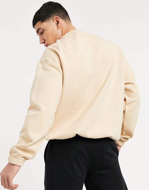 ASOS DESIGN oversized sweatshirt in beige