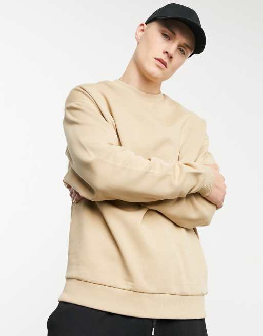 ASOS DESIGN oversized sweatshirt in beige | ASOS