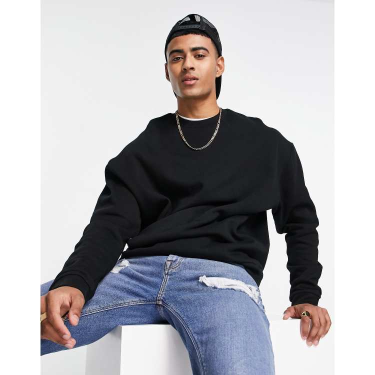 asos men's black sweatshirt
