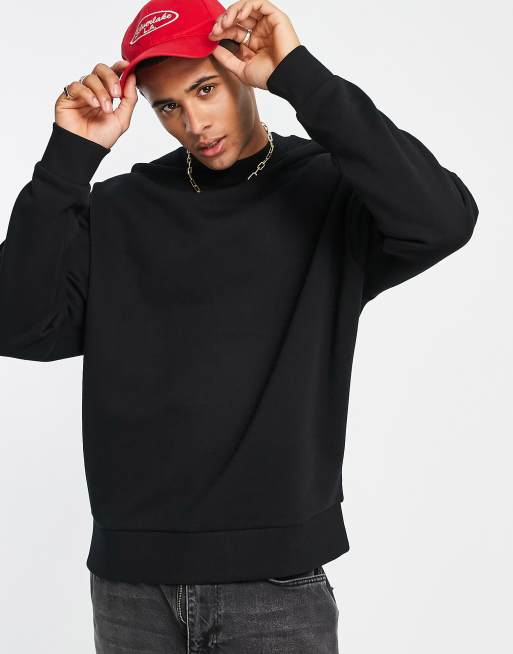 ASOS DESIGN oversized sweatshirt in black