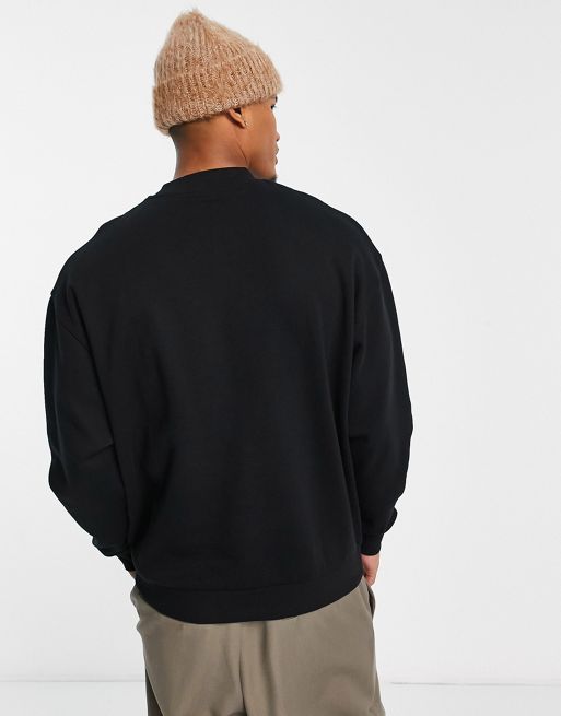ASOS DESIGN oversized sweatshirt in black with fruit print | ASOS