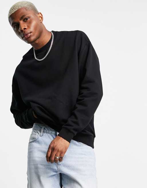 ASOS DESIGN oversized sweatshirt in black