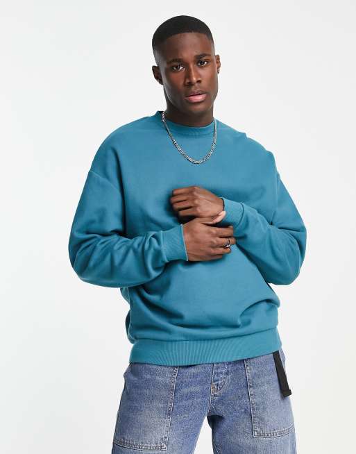 ASOS DESIGN oversized sweatshirt in blue