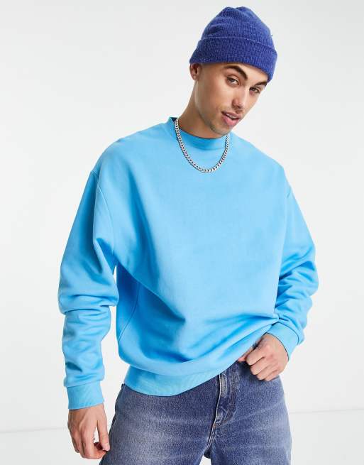 ASOS DESIGN oversized sweatshirt in blue, 4 of 4