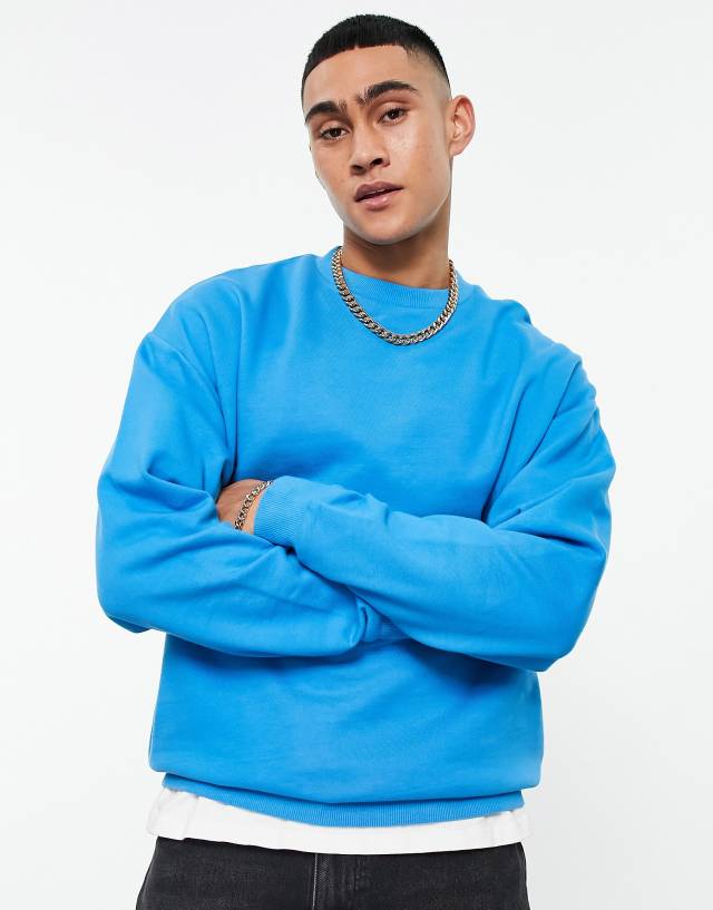 ASOS DESIGN oversized sweatshirt in blue